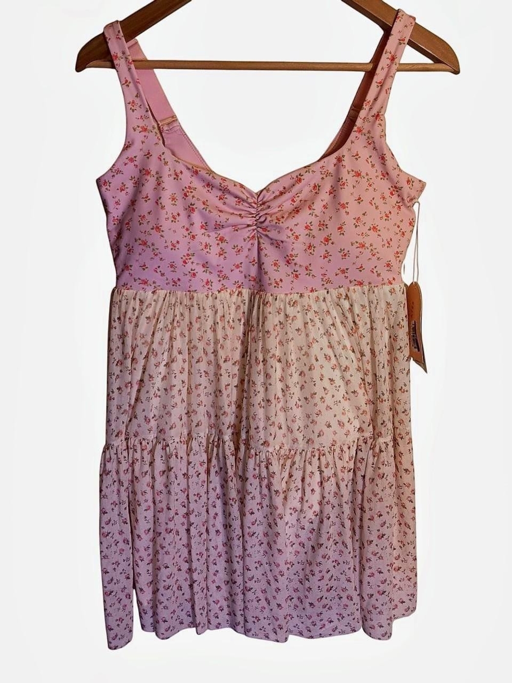 Blogilates - Sweetheart Babydoll Dress - Pink Floral - Sz L